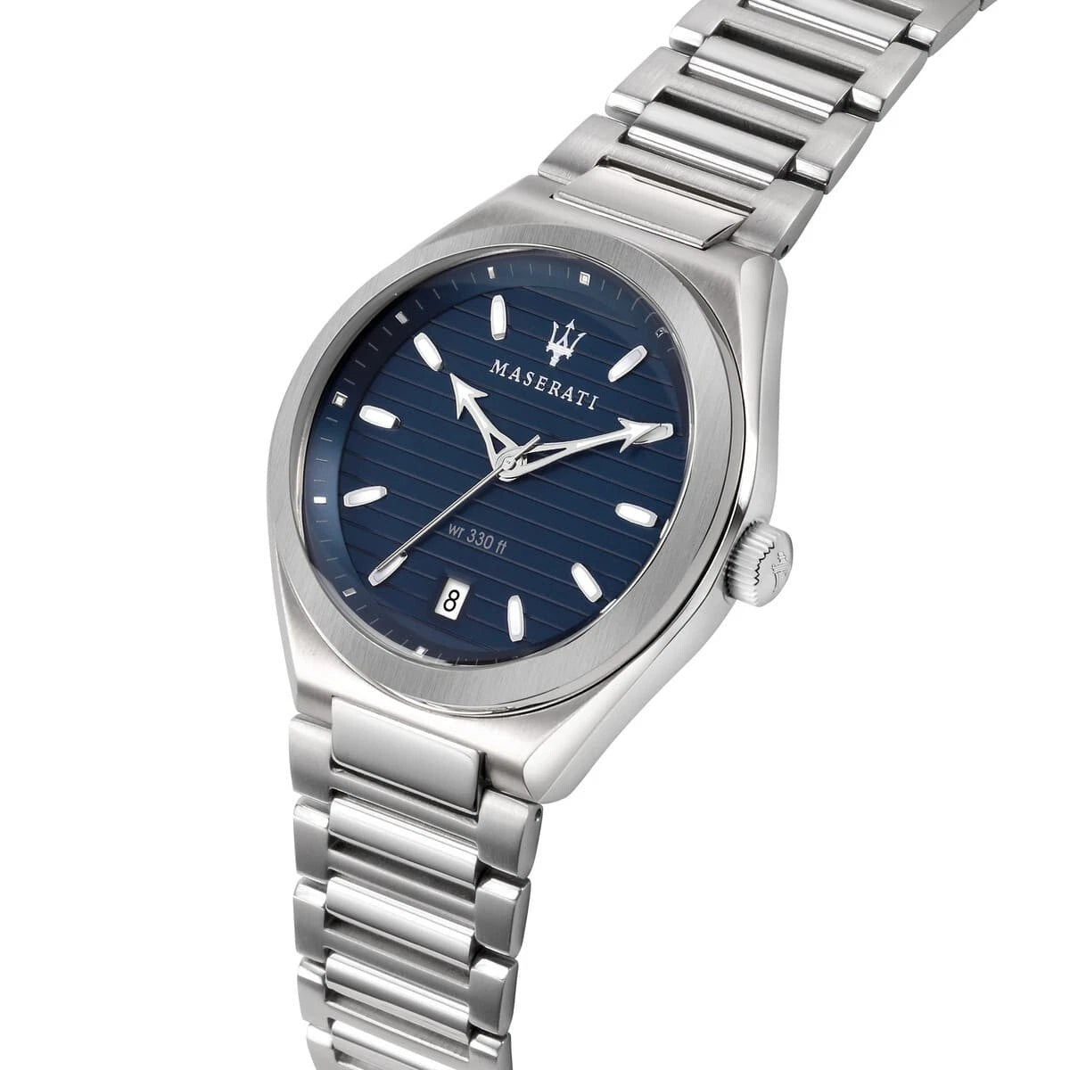 Maserati Men's Analog Watch R8853139002 Blue Silver Strap Stainless Steel 40mm
