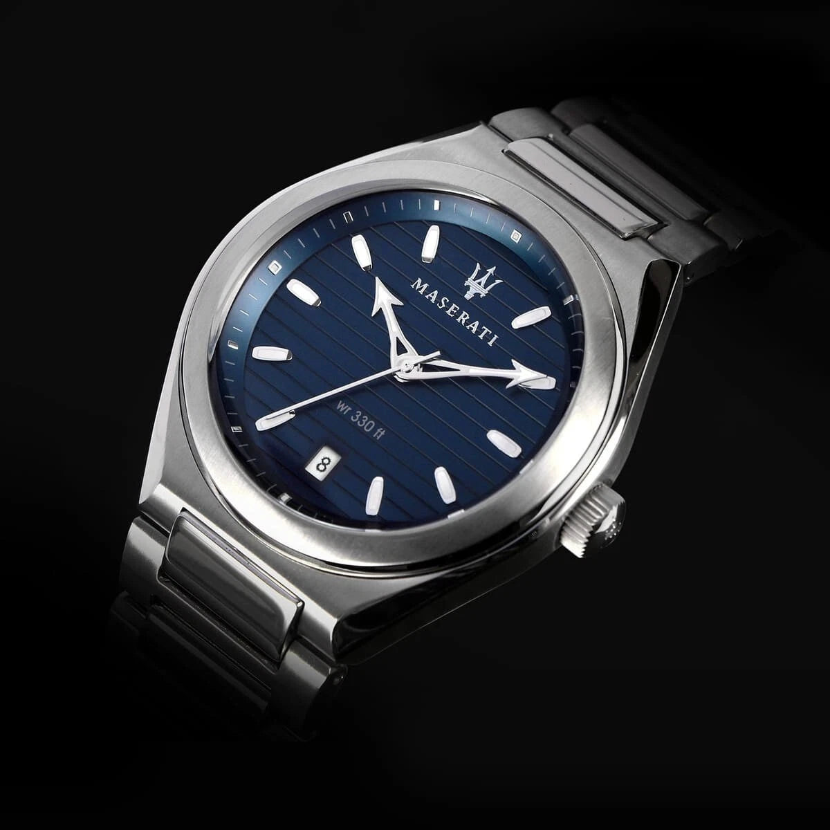 Maserati Men's Analog Watch R8853139002 Blue Silver Strap Stainless Steel 40mm