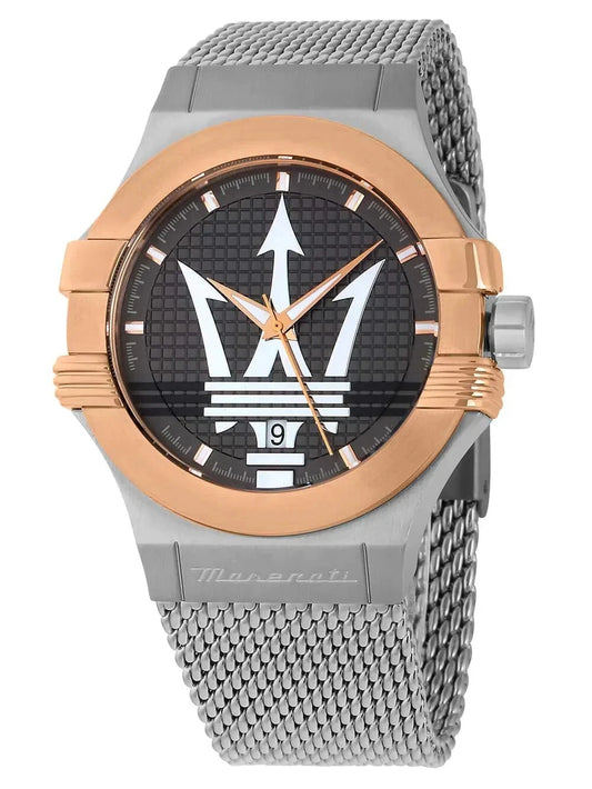 Maserati Potenza R8853108007 Men's Analog Quartz Rose Gold PVD Grey Dial 40mm