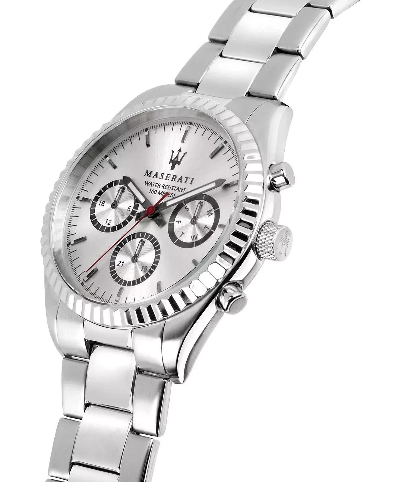 Maserati Competizione Men's R8853100018 Quartz Steel Watch Silver Dial 43mm