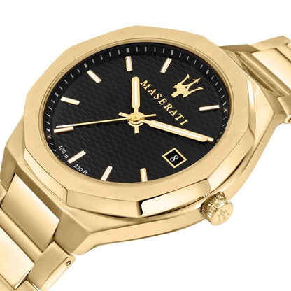 Maserati R8853142004 Stile Men's Analog Quartz Watch Gold Stainless Steel 42mm