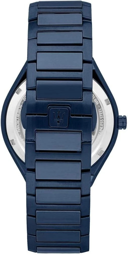 Maserati Men's Quartz Watch R8853141001 Blue Stainless Steel 42mm Dial Gold
