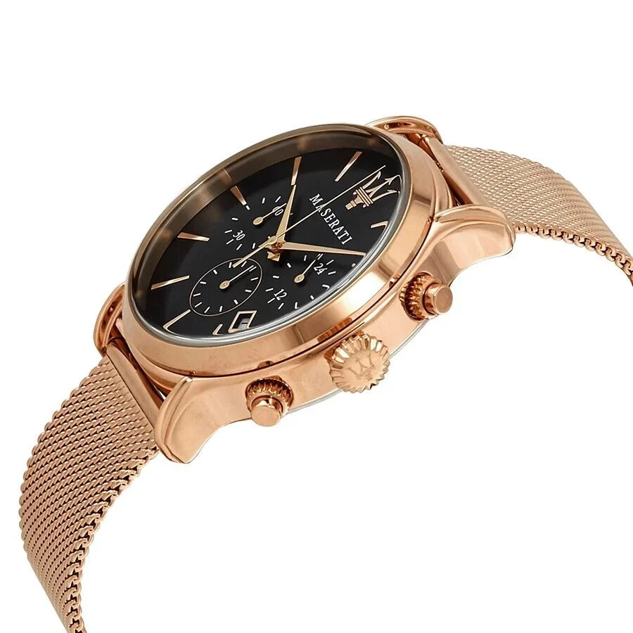 Maserati Epoca Chronograph Men's R8873618005 Quartz Watch Steel Black Dial 42mm