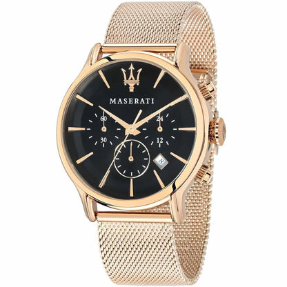 Maserati Epoca Chronograph Men's R8873618005 Quartz Watch Steel Black Dial 42mm