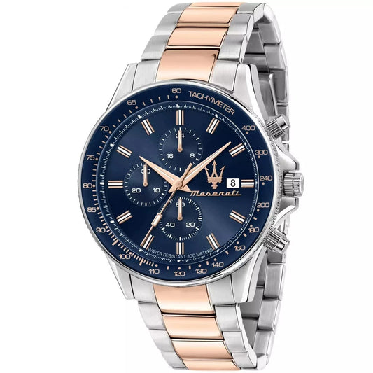 Maserati SFIDA Men's Quartz Watch R8873640014 Stainless Steel Blue Dial 44mm