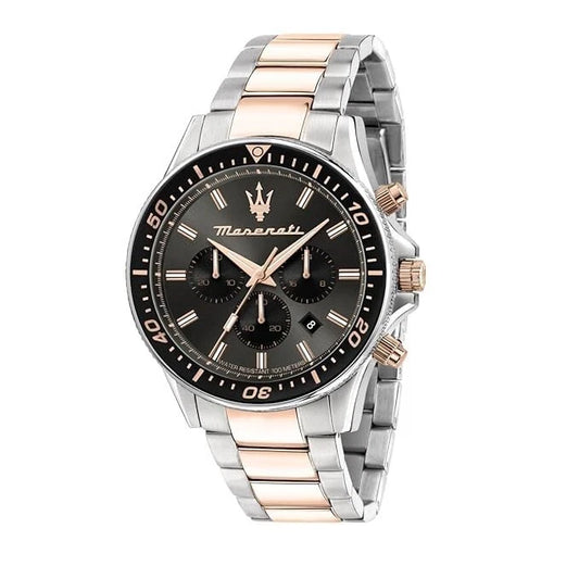 Maserati Sfida Men's R8873640002 Chronograph Analog Black Dial Watch 44mm
