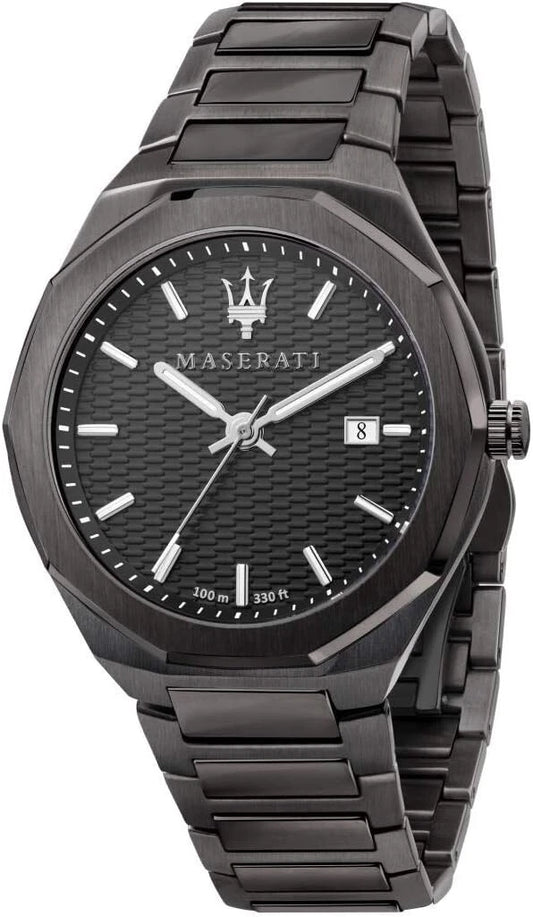 Maserati Stile Men's Analog Quartz Watch R8853142001 Grey Stainless Steel 45mm