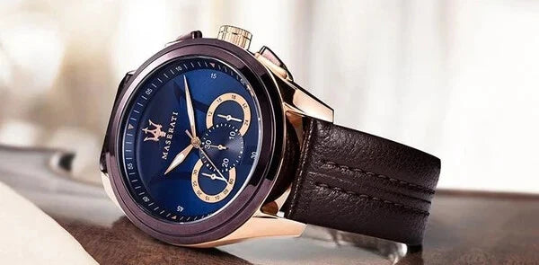Maserati Traguardo Men's R8871612024 Chronograph Quartz Watch Leather Strap