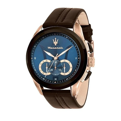 Maserati Traguardo Men's R8871612024 Chronograph Quartz Watch Leather Strap