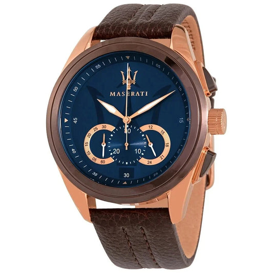 Maserati Traguardo Men's R8871612024 Chronograph Quartz Watch Leather Strap