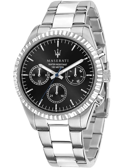 Maserati Competizione Men's R8853100023 Quartz Steel Watch Black Dial 43mm