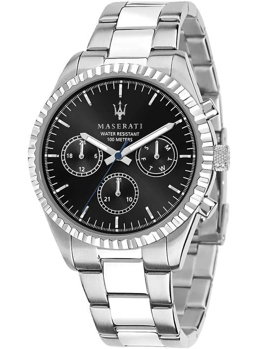Maserati Competizione Men's R8853100023 Quartz Steel Watch Black Dial 43mm