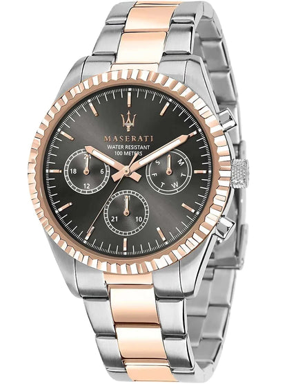 Maserati Competizione Mens R8853100020 Analog Quartz Steel Watch Black Dial 43mm