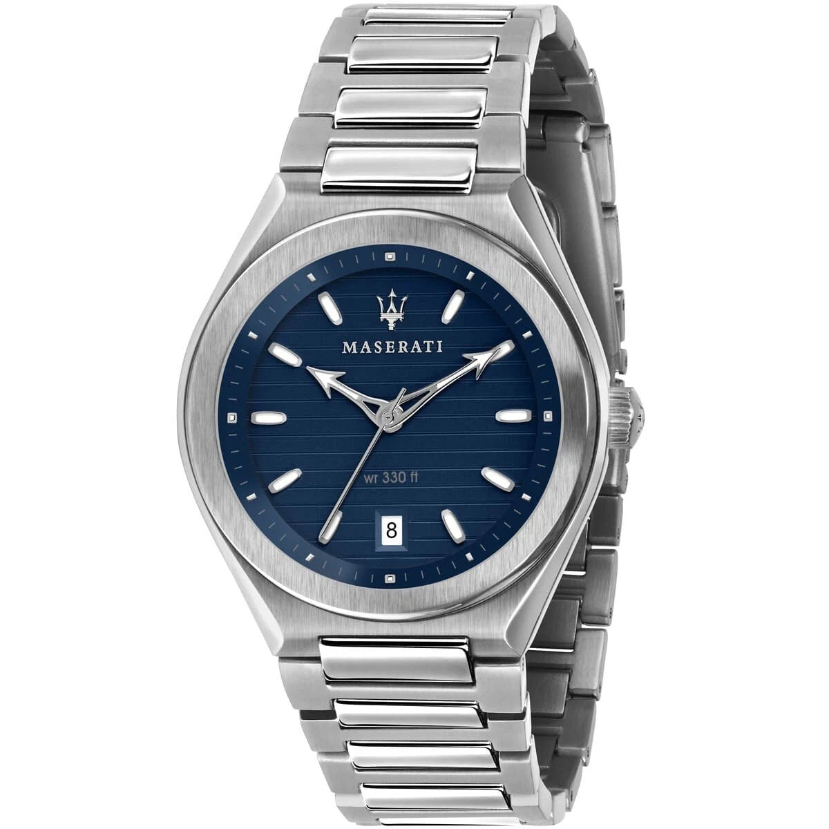 Maserati Men's Analog Watch R8853139002 Blue Silver Strap Stainless Steel 40mm