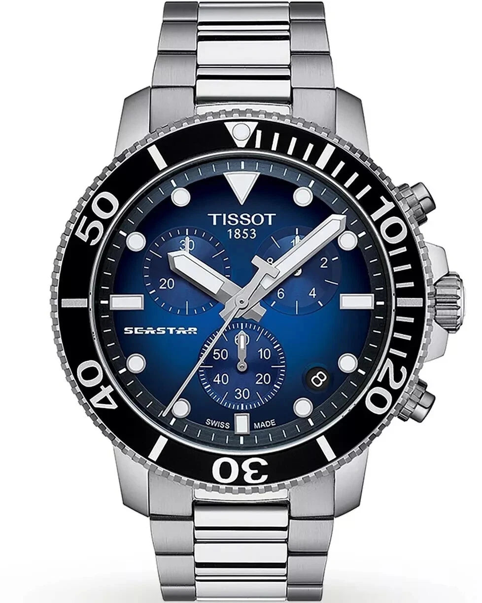 NEW TISSOT T-SPORT SEASTAR 1000 T120.417.11.041.01 MENS CHRONO WATCH WARRANTY