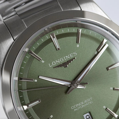Longines Conquest Automatic Men’s Watch 41mm Stainless Steel Green Dial L3.830.4