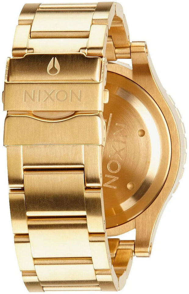 Nixon 48-20 Chrono Gold PVD Mens Watch A486-1922 Blue Dial48mm