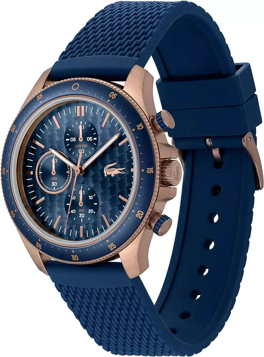 Lacoste Watch Neoheritage Chronograph Men's Quartz 2011253 Blue Silicone New