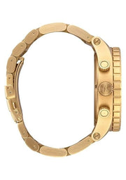Nixon Chrono A083-510 Mens Quartz Watch Black Dial Gold Stainless Steel 51mm