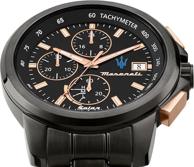 Maserati Men's Successo Solar R8873645001 Quartz Grey Stainless Steel 44mm Dial