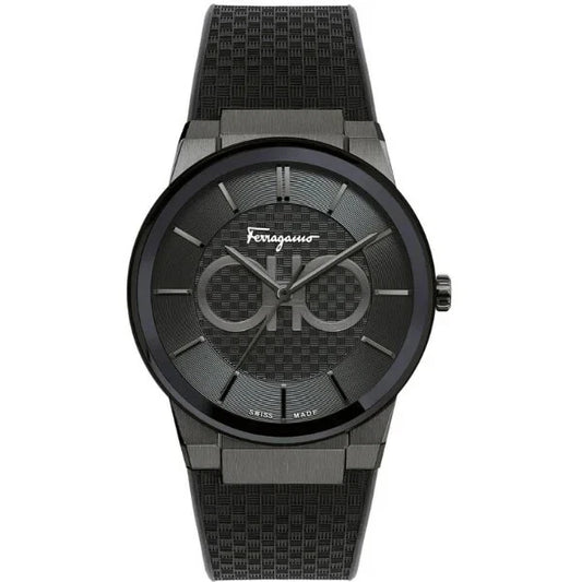 Ferragamo Sapphire Chronograph Mens SFHP00320 watch Rubber Strap Black Dial 42mm