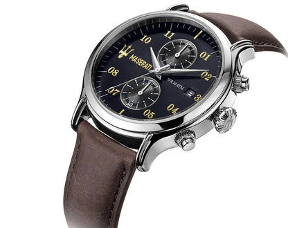 Maserati Epoca R8871618001 Men's Chronograph Black Dial Leather Strap 42mm Watch