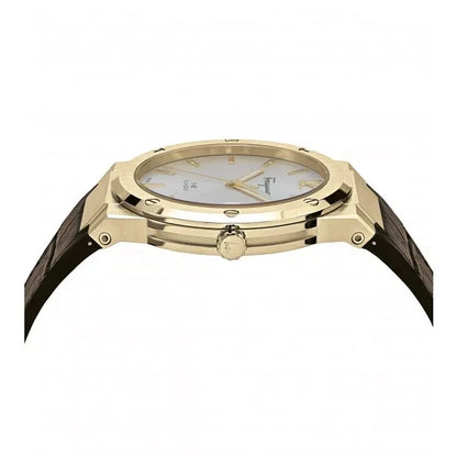 Ferragamo SFDT00419 F-80 Classic Men's Quartz Watch Steel Gold/White 42mm