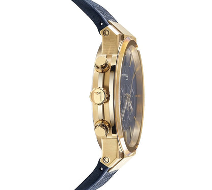 Ferragamo Sapphire chronograph SFME00221 Men's Watch Gold Blue Rubber Strap 42mm