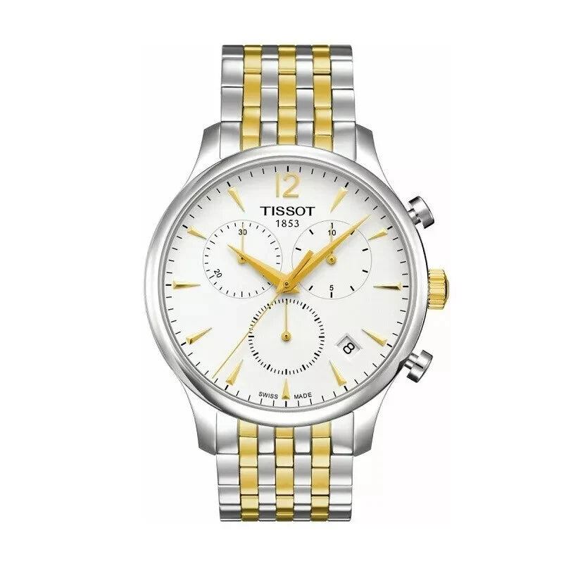 Tissot Tradition Chronograph Two Tone Rose Gold Silver Dial T063.617.22.037.00