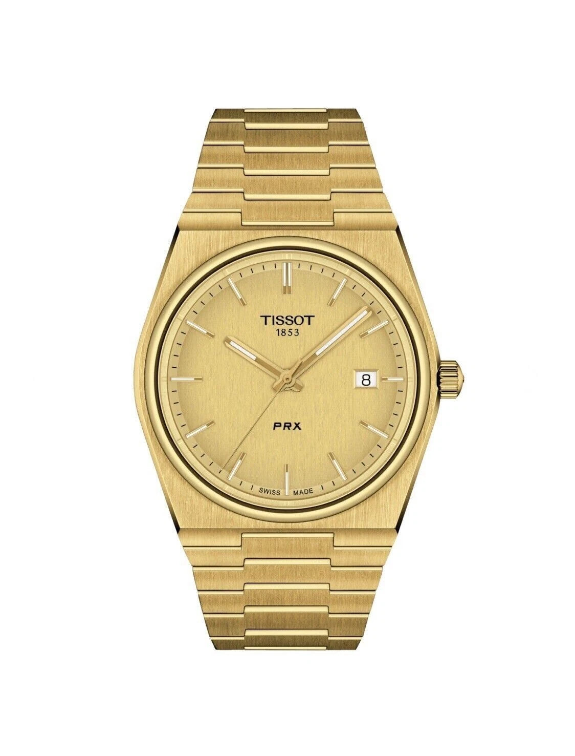 New Tissot PRX T137.410.33.021.00 Champagne Dial Yellow Gold 40mm Men's Watch