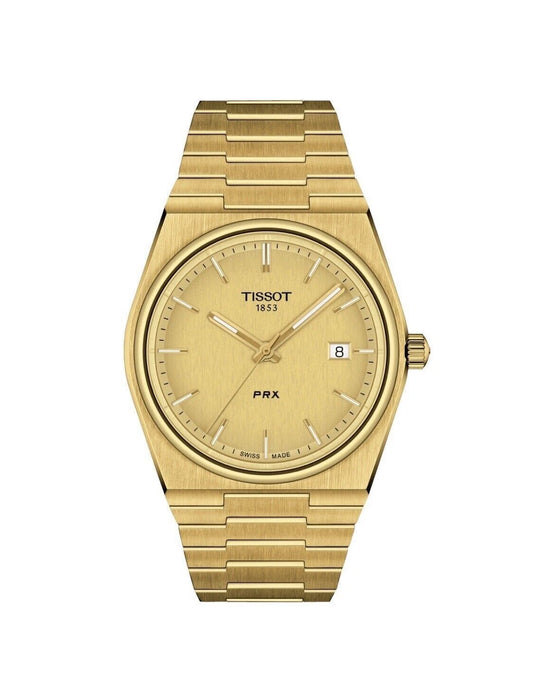 New Tissot PRX T137.410.33.021.00 Champagne Dial Yellow Gold 40mm Men's Watch