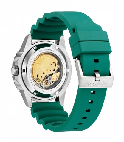 Citizen NJ0129-10X Green Rubber Automatic Mens Watch Complete Set