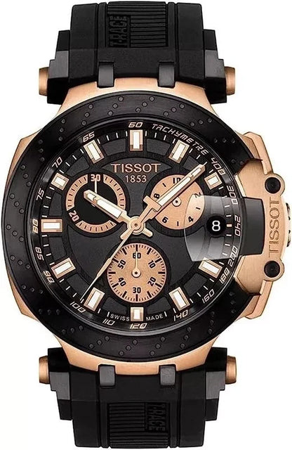 Tissot T-Race Chronograph Black Dial Rose Gold PVD Watch T115.417.37.051.00