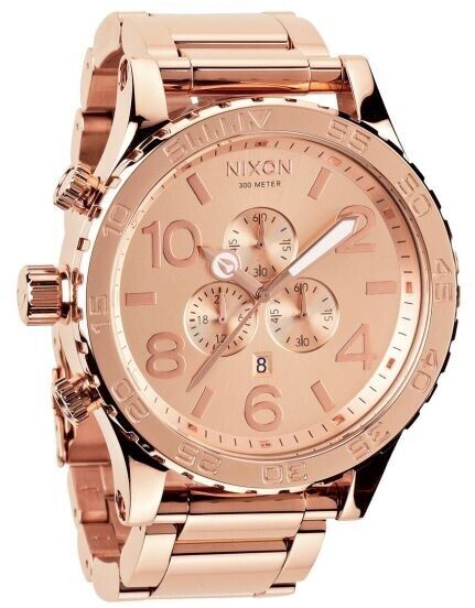 Nixon Mens 51-30 Chrono Rose Gold Quartz Watch A083-897 51mm