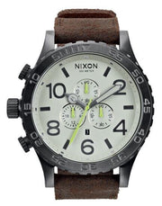 Nixon Mens 51-30 Chrono Analogue Quartz Watch A124-2388 Leather Strap 51mm Dial