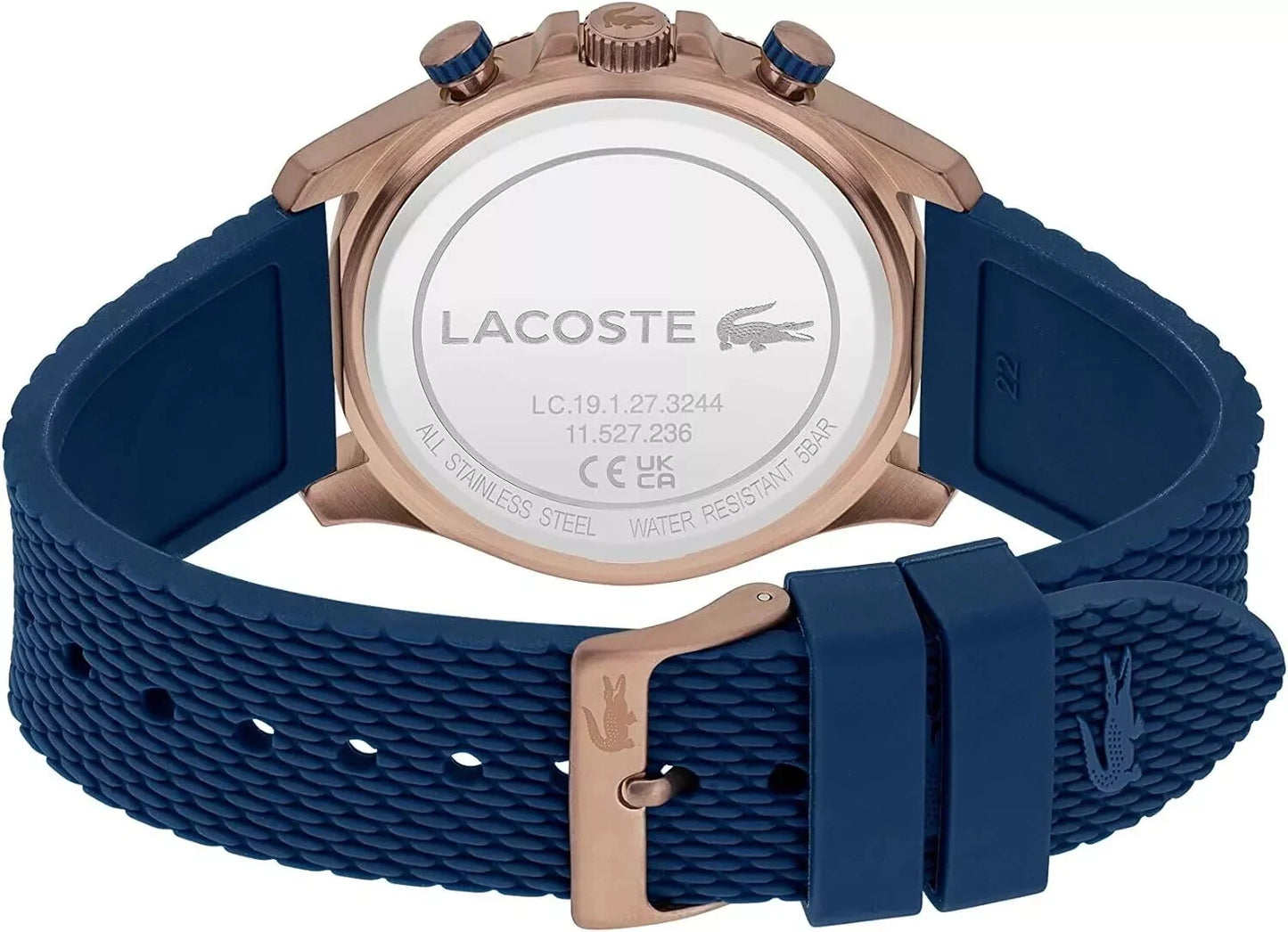 Lacoste Watch Neoheritage Chronograph Men's Quartz 2011253 Blue Silicone New