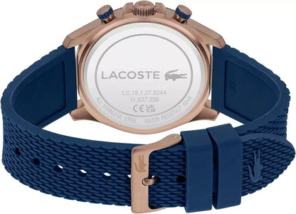 Lacoste Watch Neoheritage Chronograph Men's Quartz 2011253 Blue Silicone New