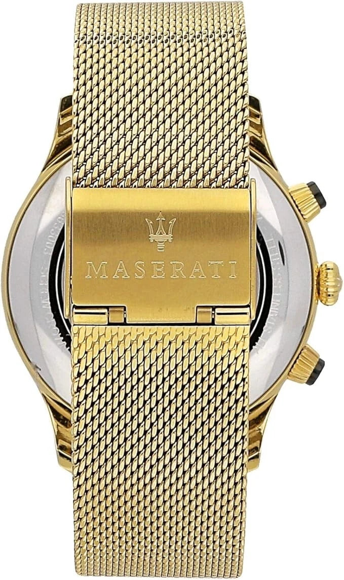 Maserati Ricordo Men's R8873633003 Chronograph Black Dial Gold Steel Watch 42mm
