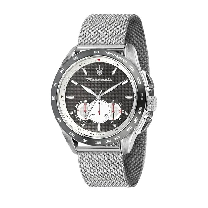 Maserati Men's R8873612008 Analog Grey Dial Quartz Watch Stainless Steel 45mm