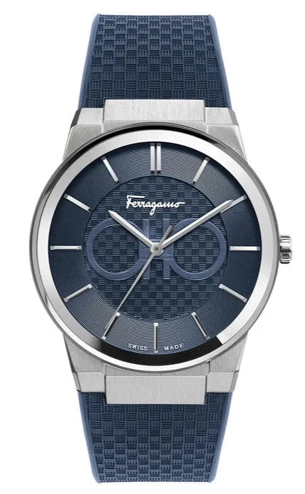 Ferragamo Sapphire Green Dial Blue Rubber Swiss Quartz Men’s Watch SFHP00120