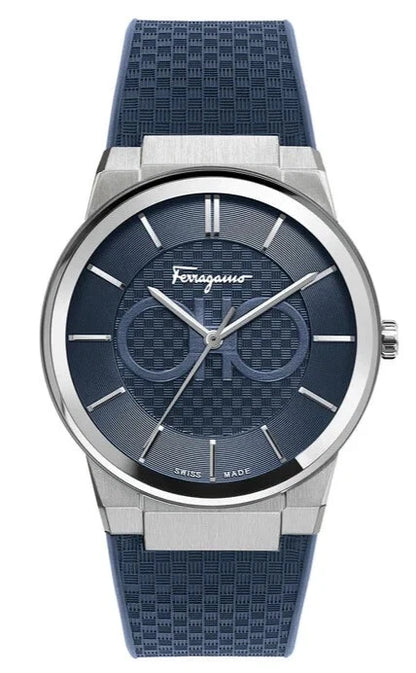 Ferragamo Sapphire Green Dial Blue Rubber Swiss Quartz Men’s Watch SFHP00120