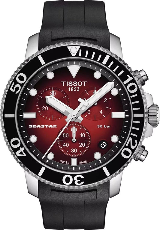 Tissot Seastar 1000 Chronograph Red Gradient Dial Men Watch T120.417.17.421.00