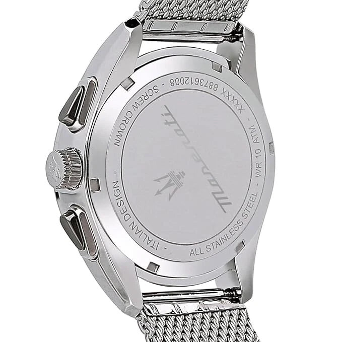 Maserati Men's R8873612008 Analog Grey Dial Quartz Watch Stainless Steel 45mm