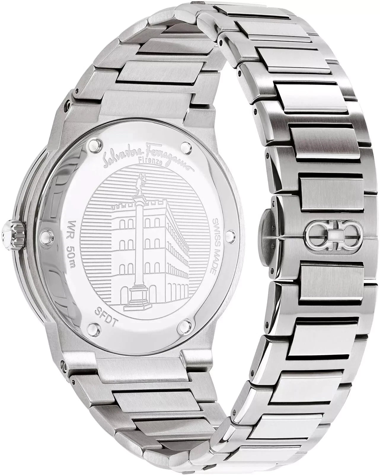Ferragamo SFDT00239 F-80 Classic Men's Watch Black Silver Stainless Steel 42mm