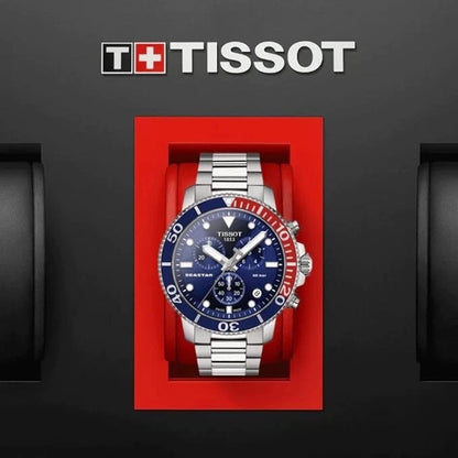 Tissot Seastar Chronograph Quartz Pepsi Blue Dial Men Watch T120.417.11.041.03