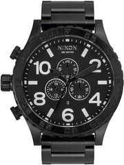Nixon 51-30 Mens Quartz Watch A083-1001 Black Dial Stainless Steel 51mm