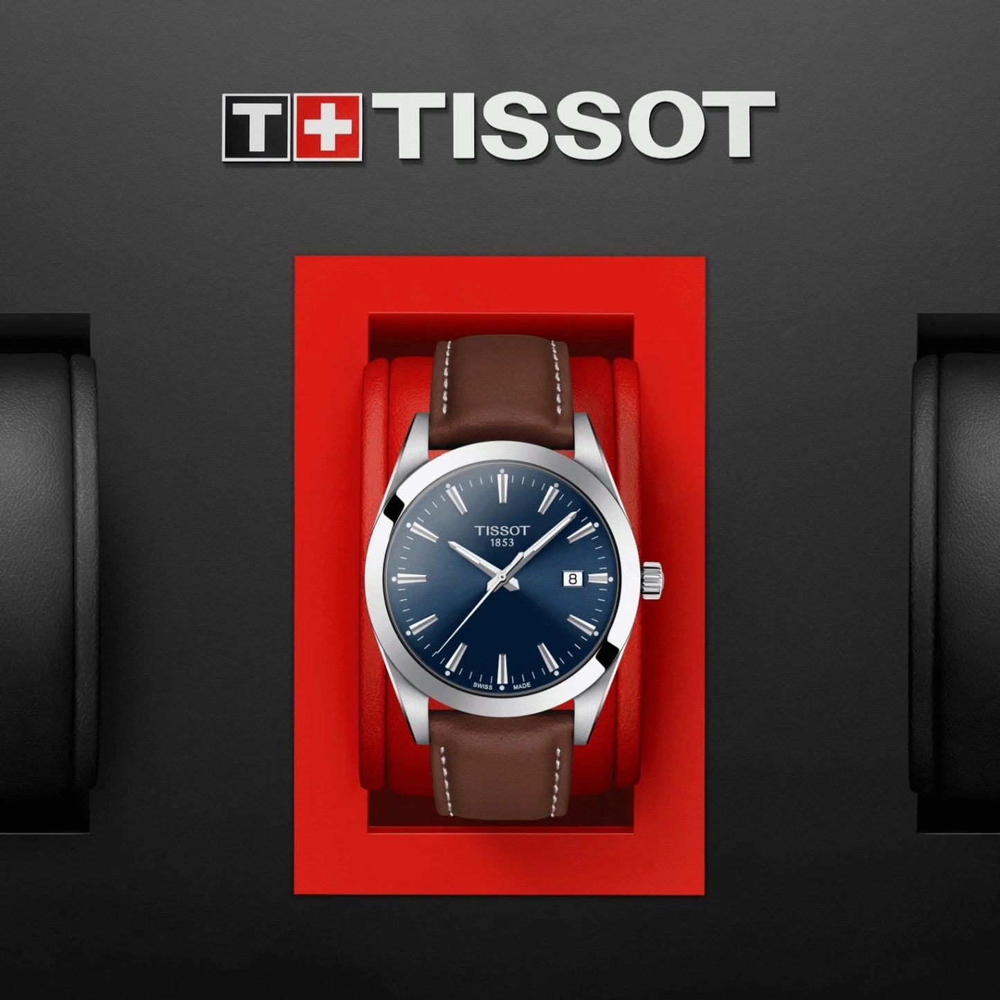 Tissot Carson Premium Quartz Blue Dial Leather Strap Watch T127.410.16.041.00