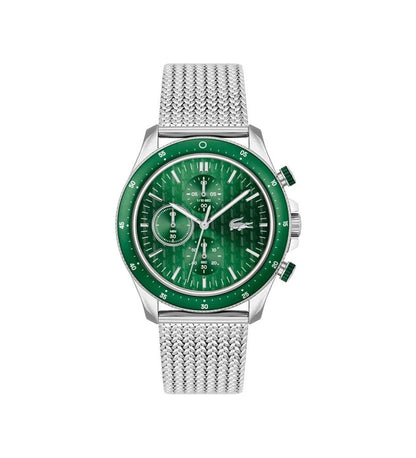 Lacoste Watch Neoheritage Chronograph Men's Quartz 2011255 Silver Mesh New Boxed