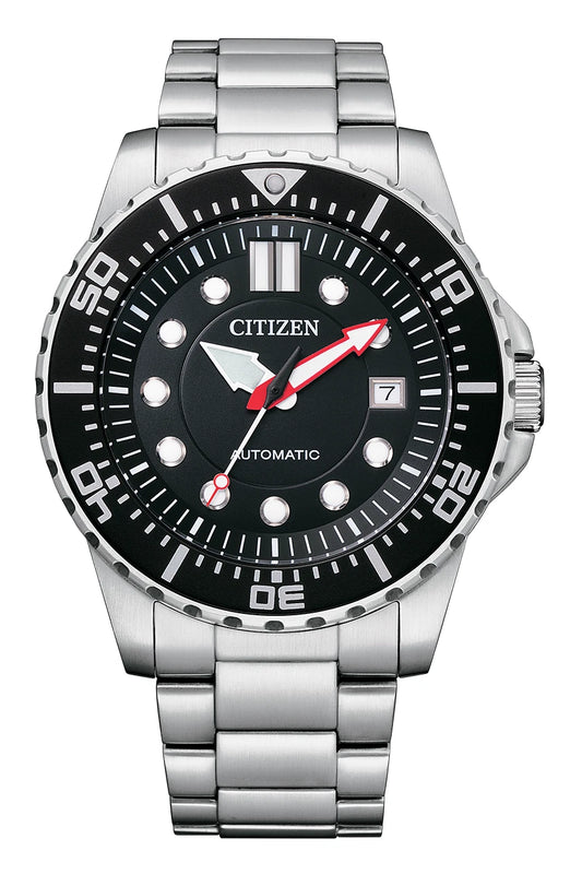 Citizen Automatic Black Dial Stainless Steel Men’s Watch NJ0120-81E