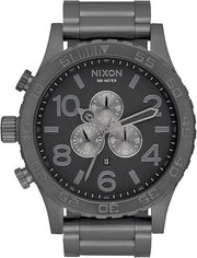 Nixon A083-632 Mens Chronograph Quartz Watch Gray Dial 51mm